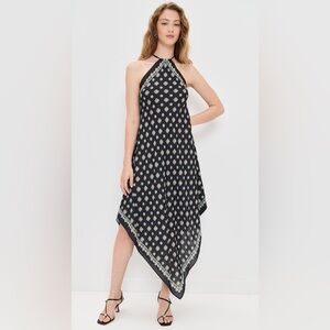 L'AGENCE Elise Southwestern Halter Midi Dress SMALL